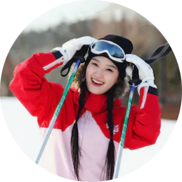 Girl in snow field