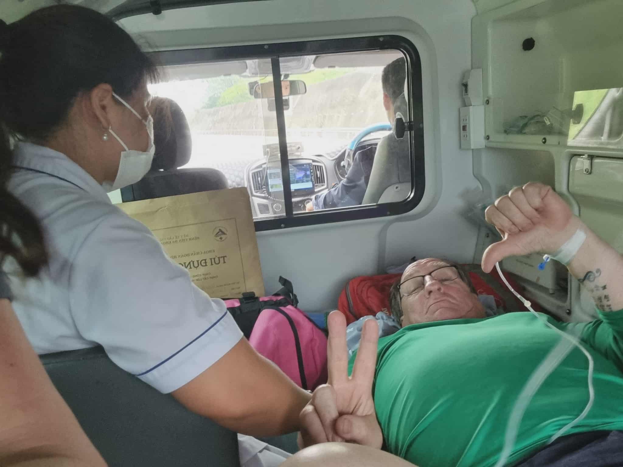 Ernie ambulance after accident