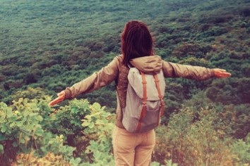 Woman on a hill