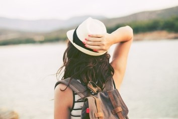 Woman by a lake