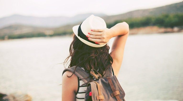 Woman at a lake