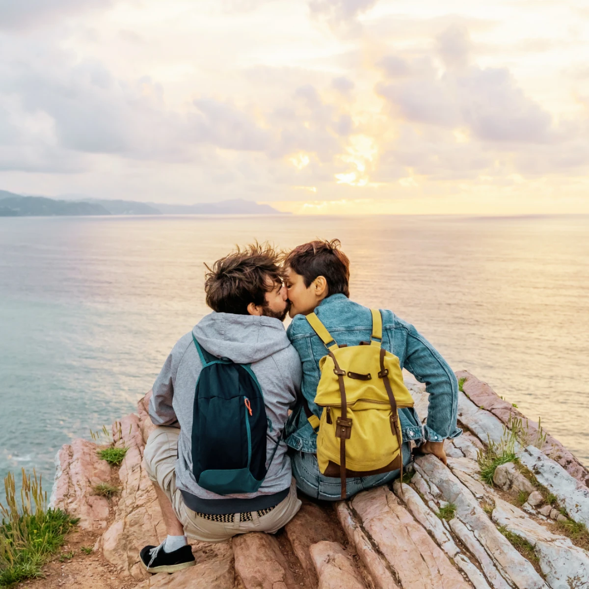 couple on cliffside