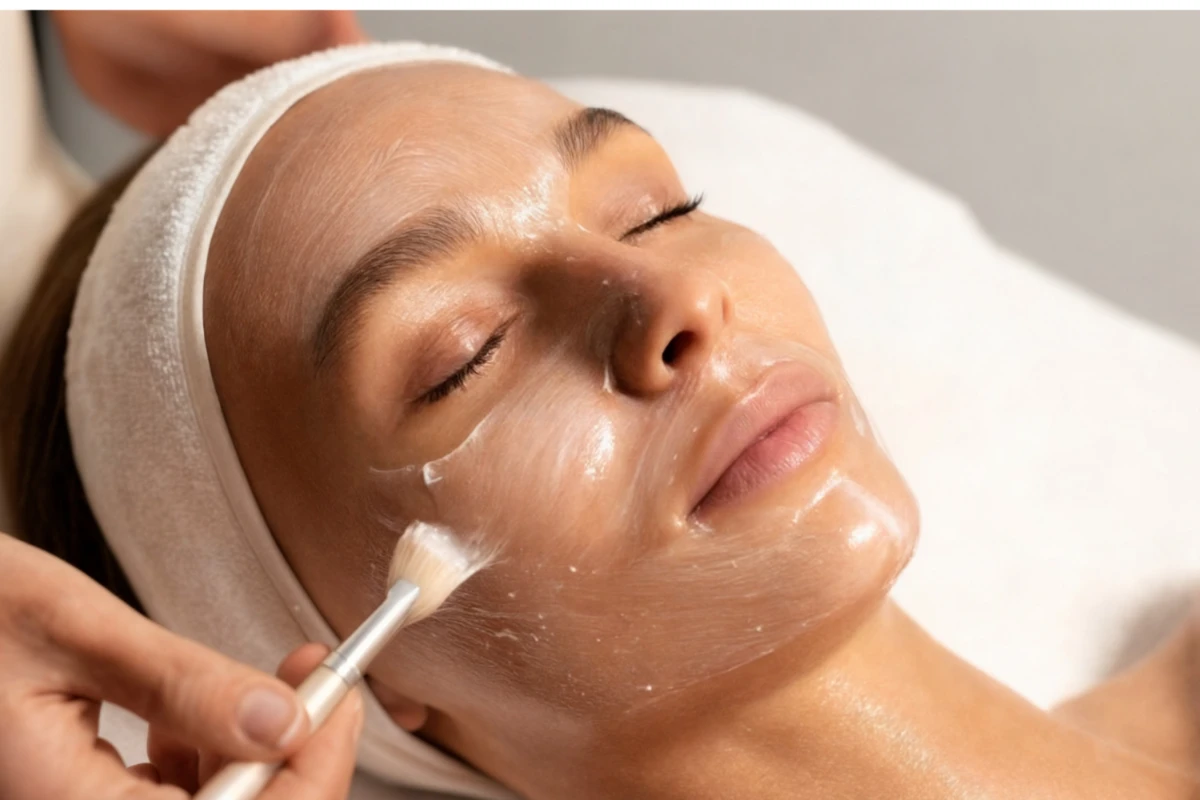 woman getting facial