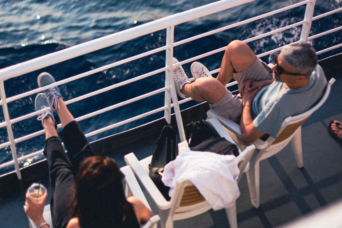couple on a cruise ship