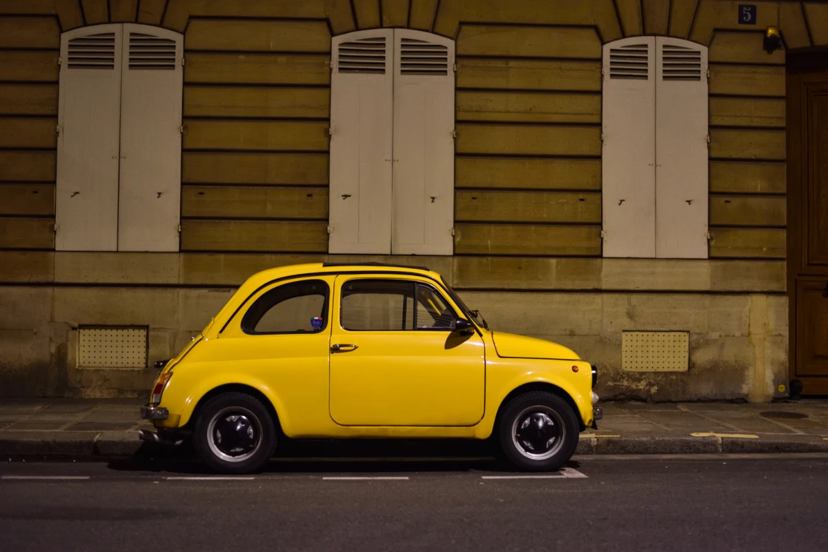 yellow car in europe