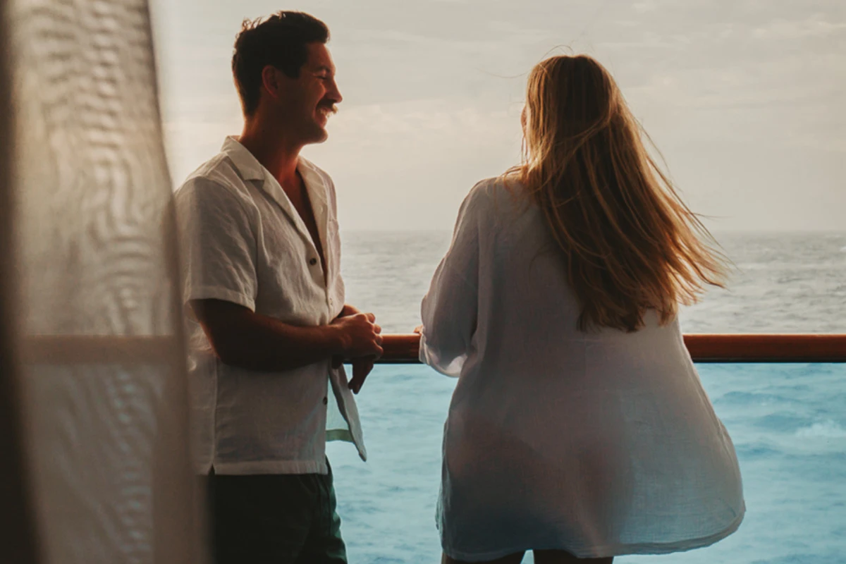 couple on a cruise ship