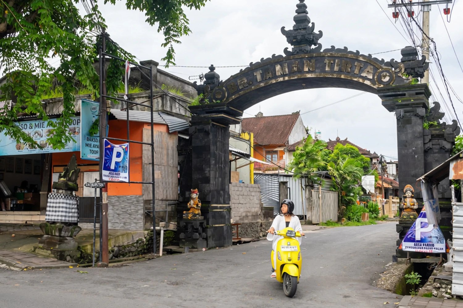 person riding scooter in bali