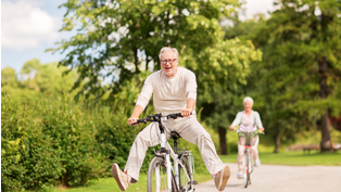 Riding a bike